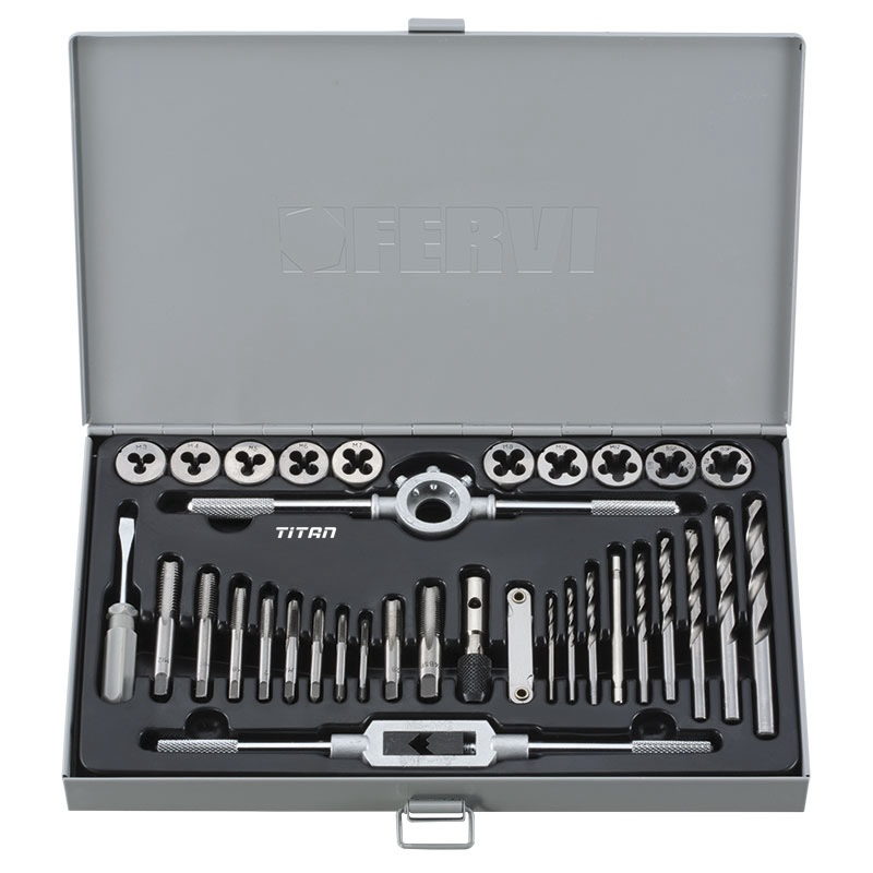 Bộ tarô bàn ren FERVI M036, bao gồm 34 chi tiết từ M3 đến M12