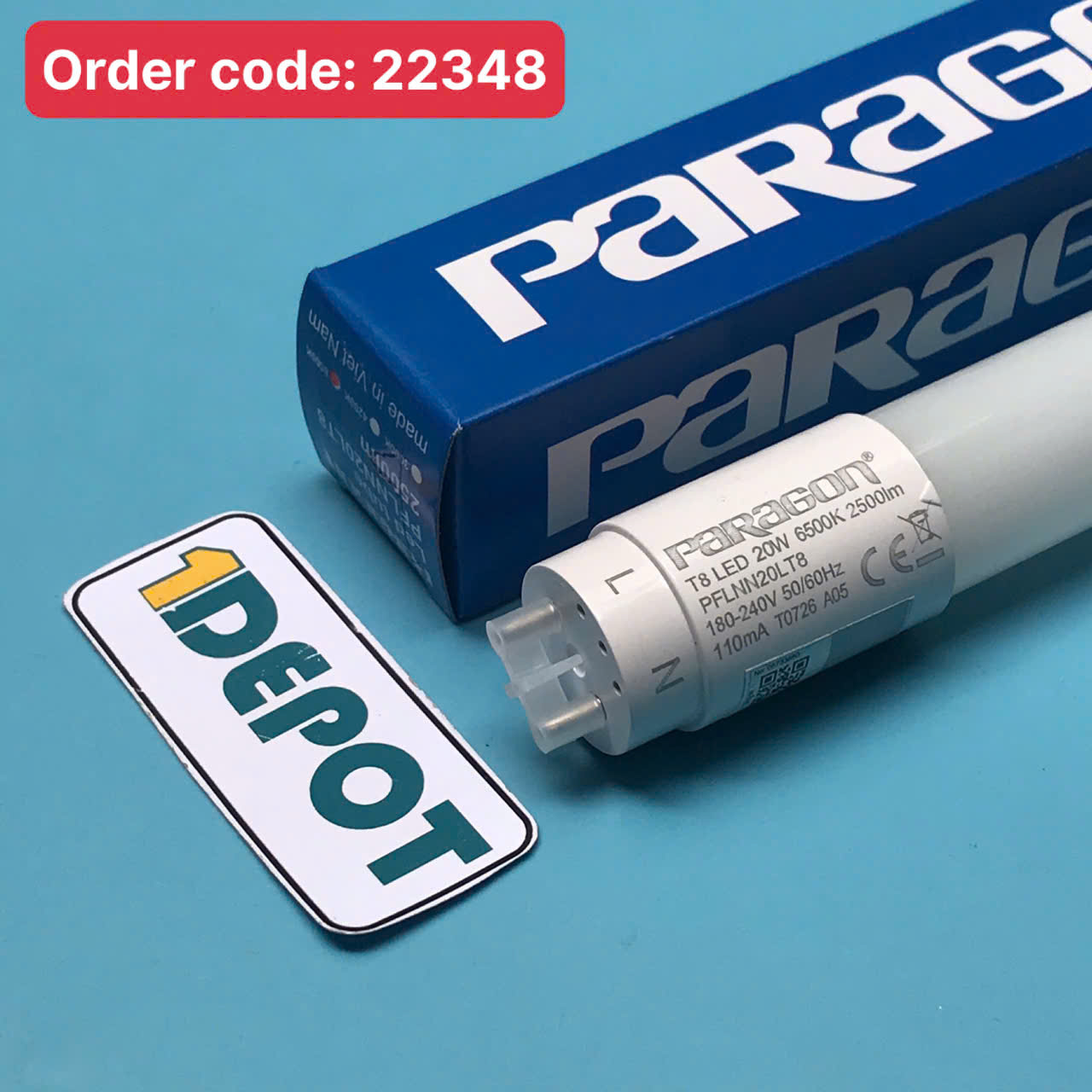 Bóng đèn LED Tube một đầu 20W, dài 1,2m, ánh sáng trắng Paragon PFLNN20LT8