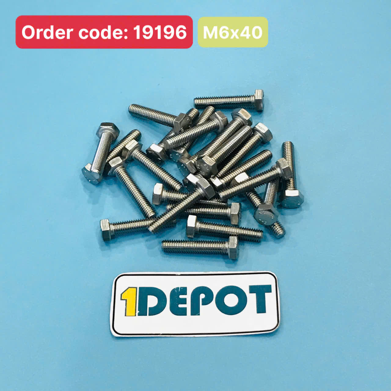 Bu lông lục giác ngoài Inox 304, M6x40mm