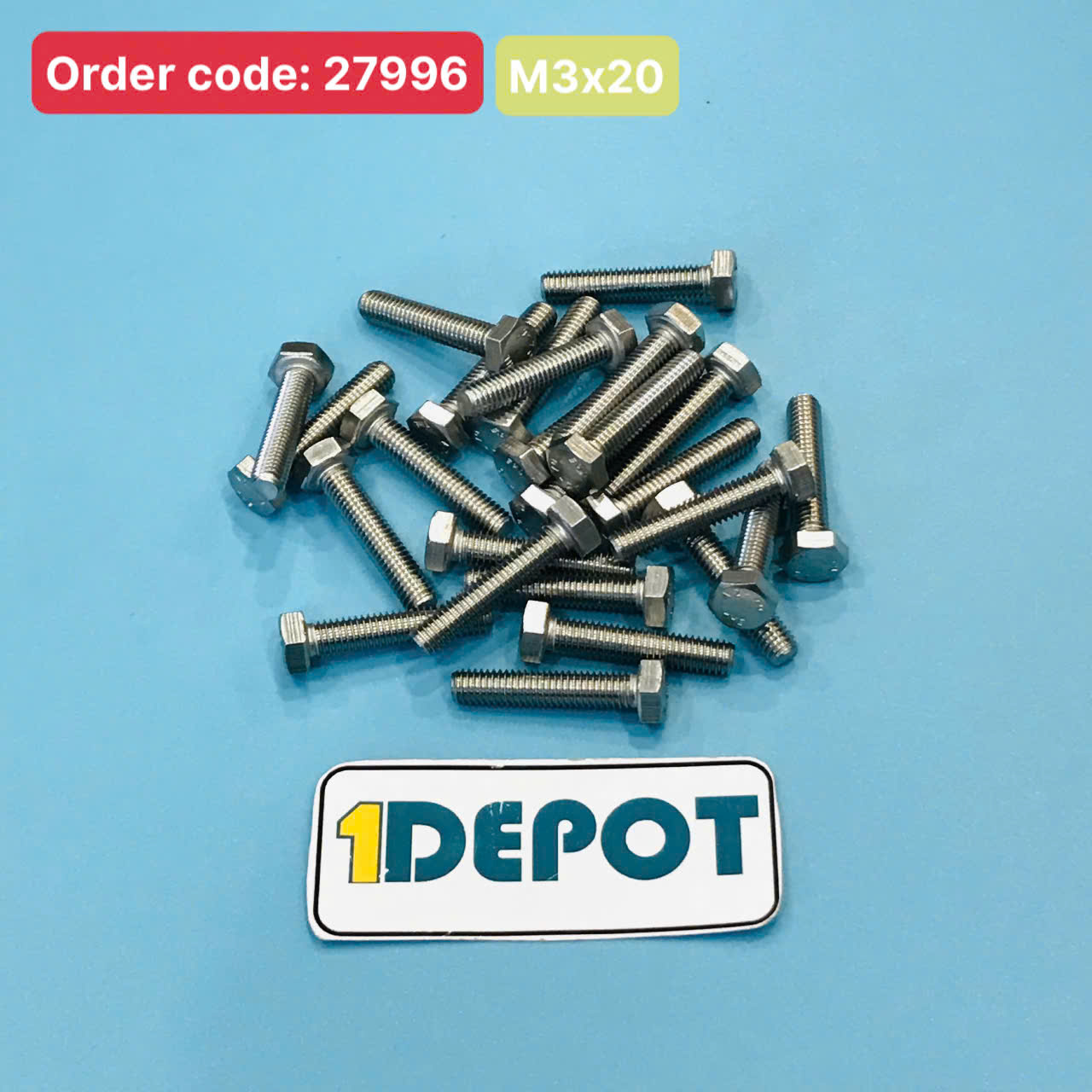 Bulong lục giác ngoài inox 304, M3x20mm