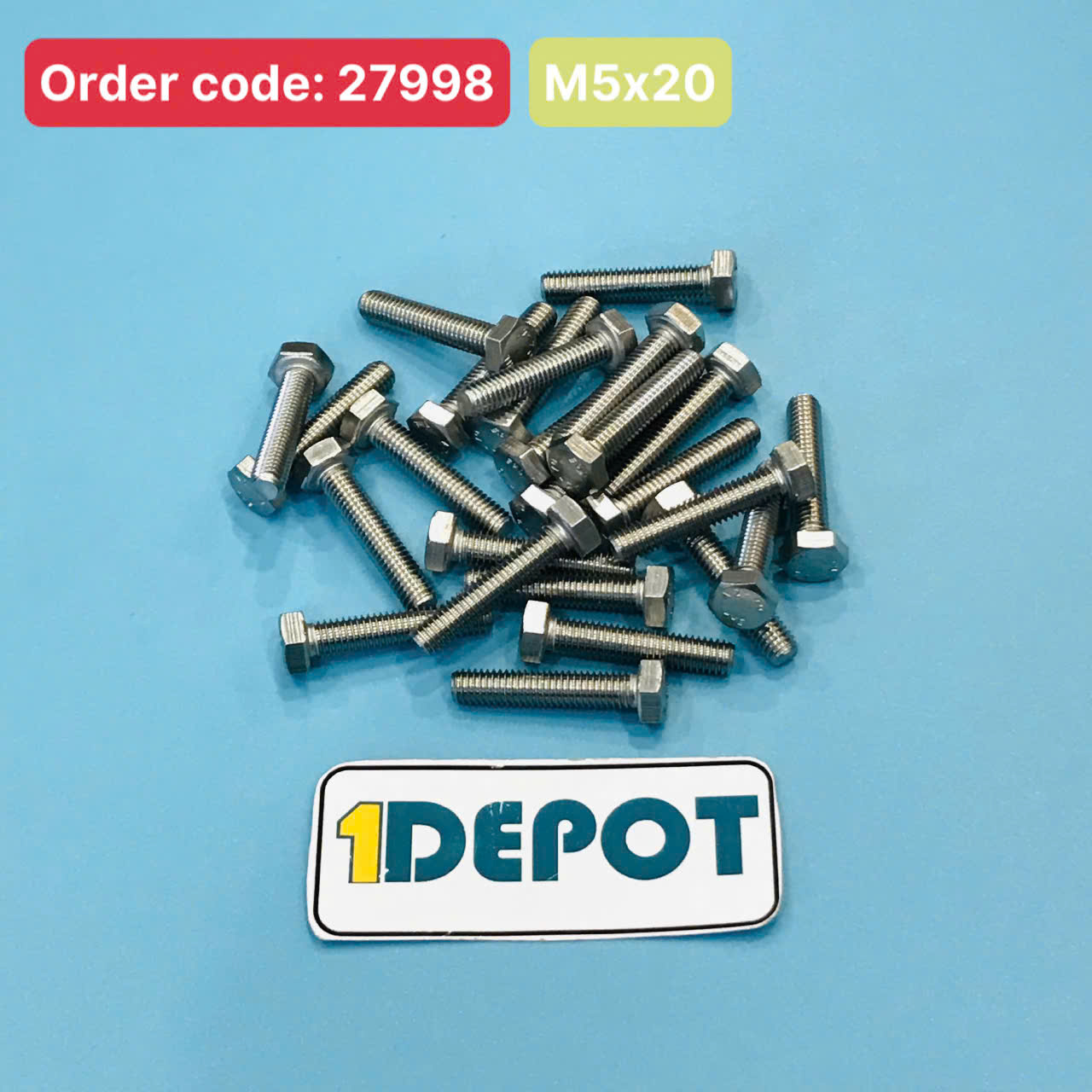 Bulong lục giác ngoài inox 304, M5x20mm