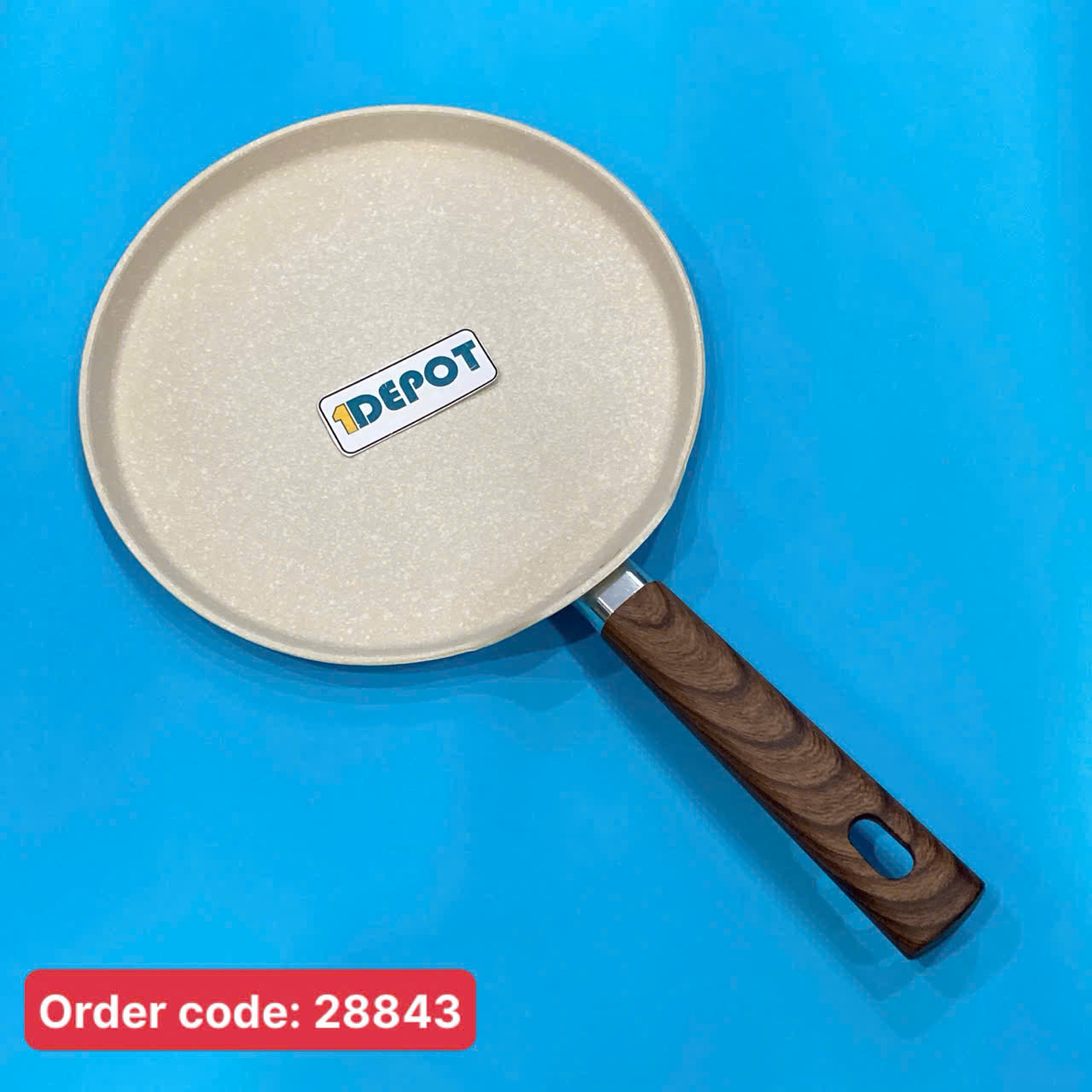 Chảo nhôm chống dính cán gỗ, đường kính 24cm sử dụng trên bếp gas, bếp từ
