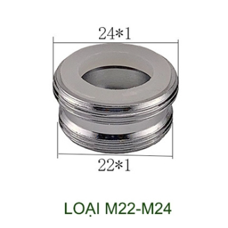 Đầu chuyển đổi ren ngoài inox 304, M22-M24