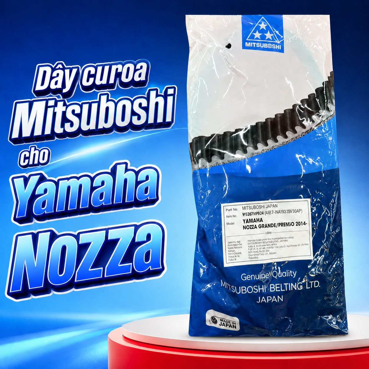 Dây curoa Mitsuboshi cho Yamaha Nozza, Grande, Freego MVSB1001A
