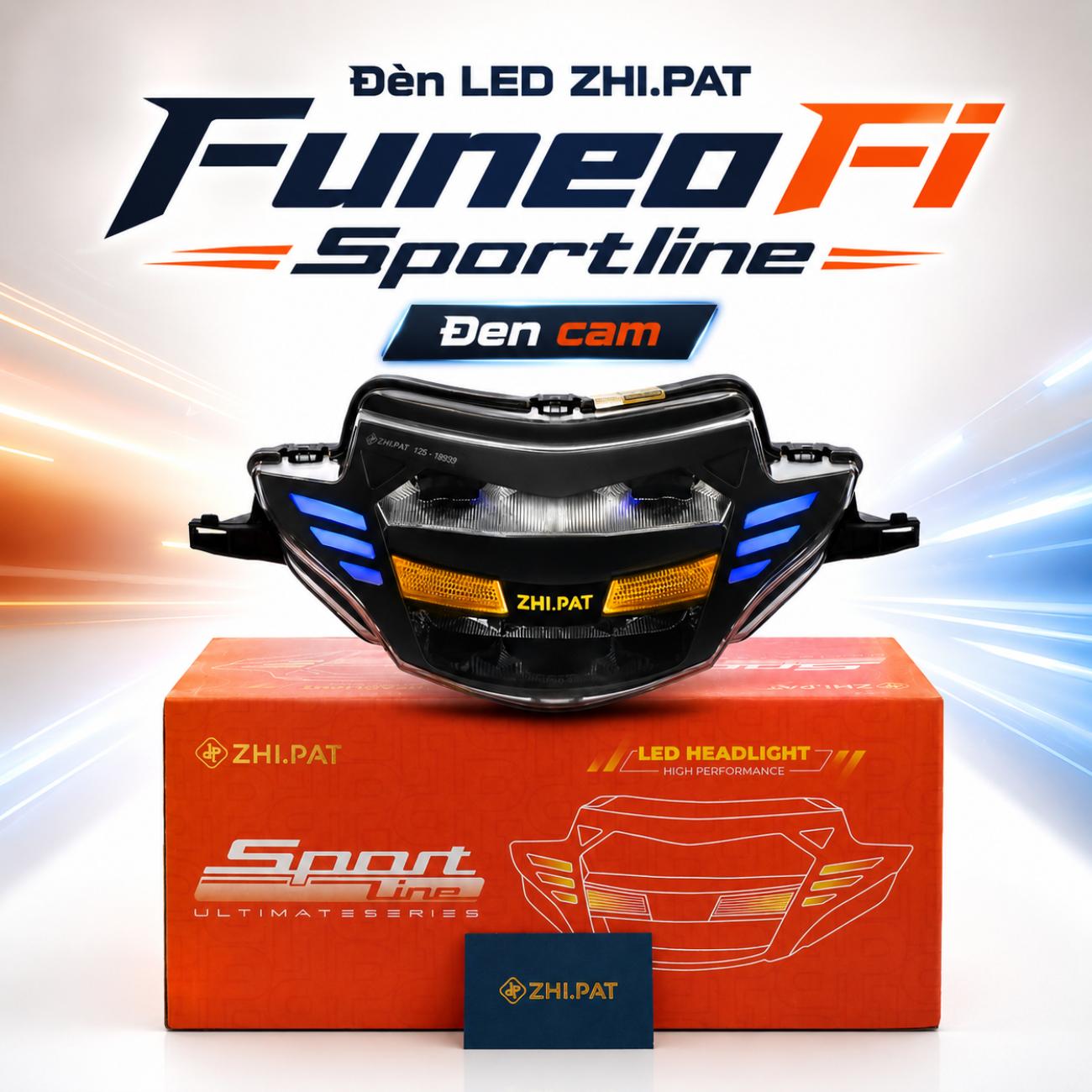 Đèn LED ZHI.PAT Funeo FI Sportline màu đen cam