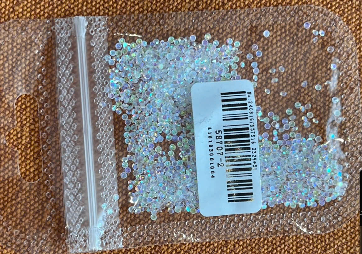 Hạt đá pha lê giả acrylic trong suốt, kích thước 8–10 mm
