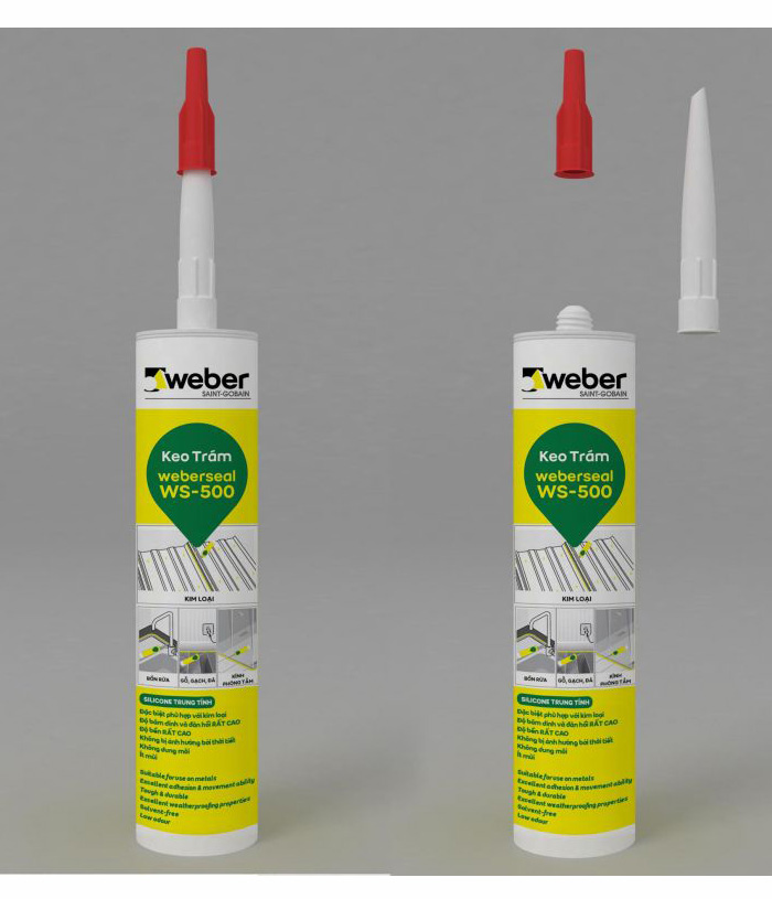 Keo trám Weber WS-500 gốc silicone trung tính màu xám