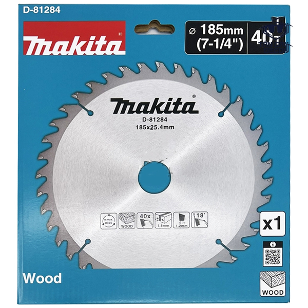 Lưỡi cưa gỗ hợp kim 185x25.4mm 40T Makita D-81284