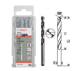 Mũi khoan sắt BOSCH 2608595336 HSS-G, kích thước 6.7mm