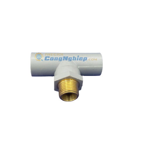 T nối PVC Bình Minh Ø21 ren thau ngoài