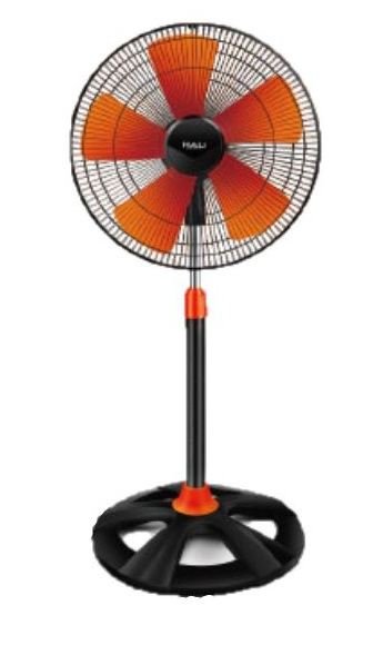 Quạt đứng lửng thân sắt HALI DC-169C 67W cánh 400mm đen cam