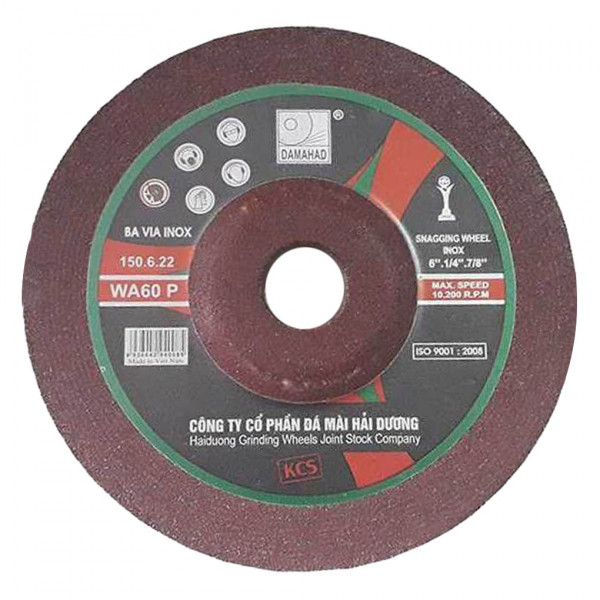 Đá mài gang bavia SĐ 100, thương hiệu DAMAHAD Hải Dương, kích thước 100x6x16mm, đóng gói 25 viên/hộp