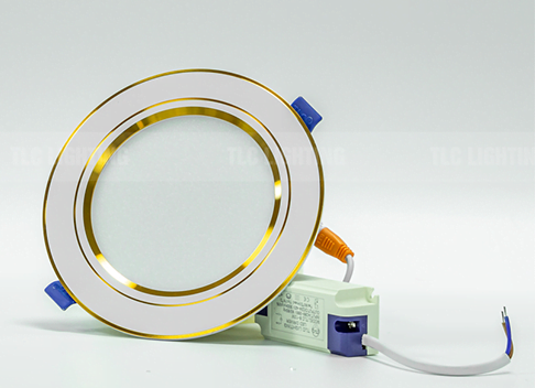 Đèn led âm trần khối đúc TOS viền vàng 7W TLC-ATO-VV-07W-03, ánh sáng trung tính, chip OSRAM CHBL Đức