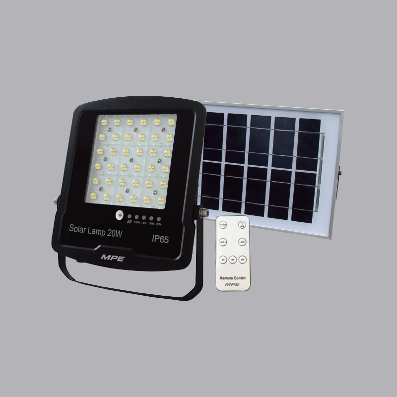 Đèn Led pha năng lượng mặt trời MPE 50W - SFLD-50V ánh sáng vàng