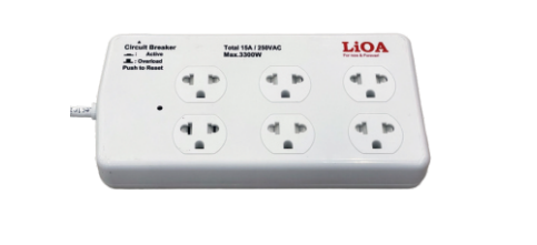 Ổ cắm kéo dài chống quá tải CB dài 2.5m - 6SS2.5-3N Lioa có dây tiếp địa