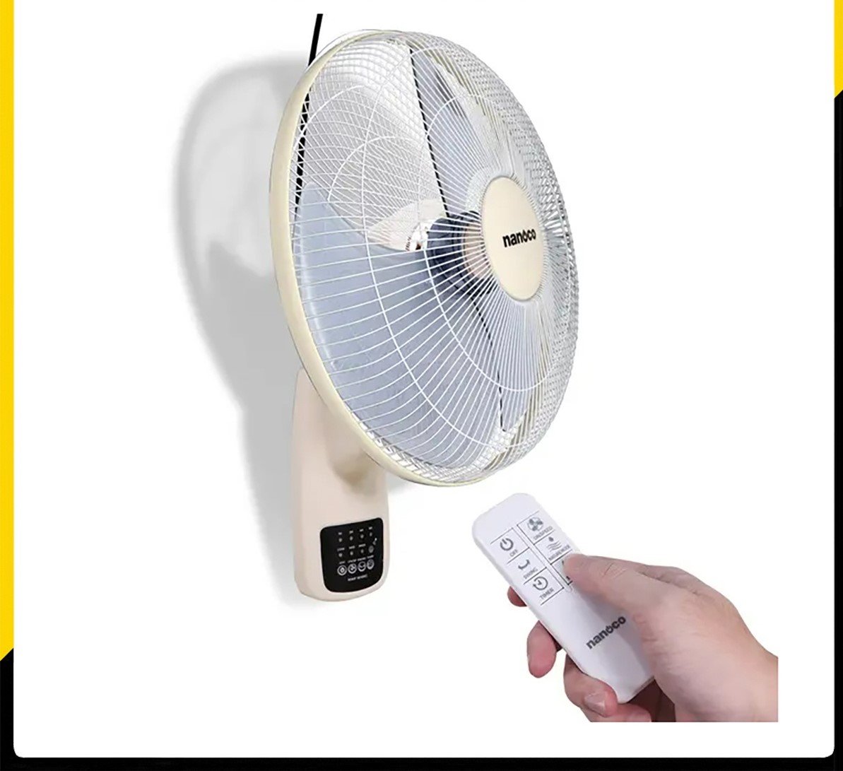 Quạt treo tường có remote Nanoco màu Beige NWF1612RC-BE