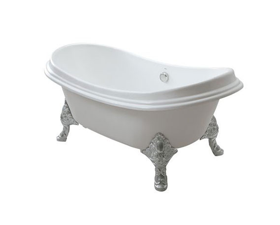 Bồn tắm Gang TOTO FBY1756PTNE Chân Crôm Cổ Điển, Xả nhấn