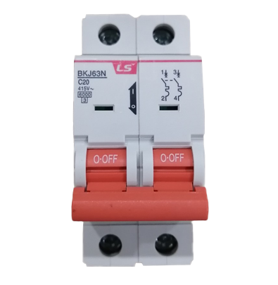 Cầu dao điện loại tép MCB LS, BKJ63N 2P 16A 6kA, gắn trên thanh ray