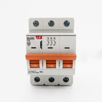 Cầu dao điện loại tép MCB LS, BKJ63N 3P 16A 6kA, gắn trên thanh ray