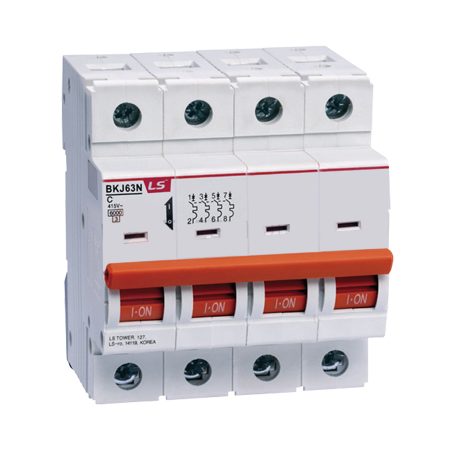 Cầu dao điện loại tép MCB LS, BKJ63N 4P 32A 6kA, gắn trên thanh ray