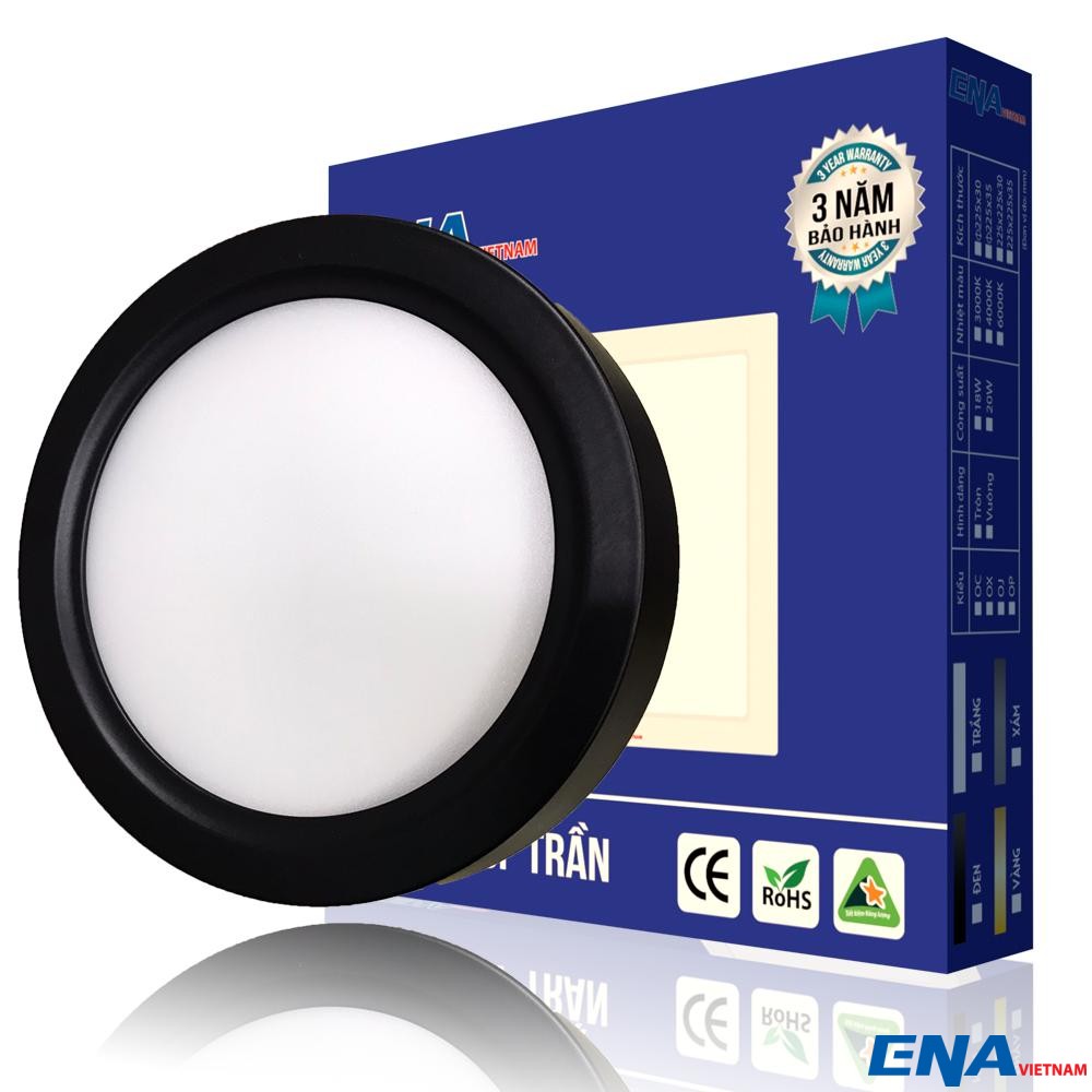 Đèn led ốp trần đen 6W Ø120 OF series ENA OTF06-120/SE(V), ánh sáng vàng