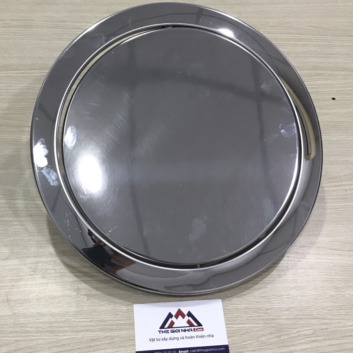Nắp thùng rác lắp mặt bàn inox 201 Ø30cm