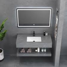 Bàn Đá Chậu Âm LUCO 50x80x30, Chống Xước, Có Vắt Khăn, Đen