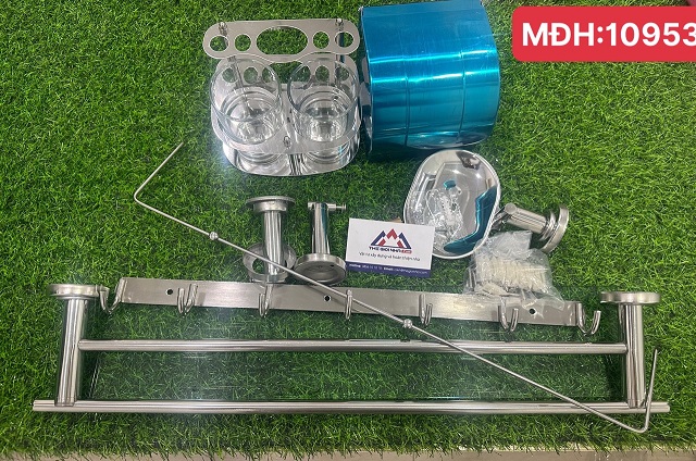 Bộ 6 Món Inox 201 LUCO Loại Đẹp, Chân Tròn