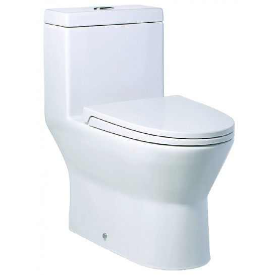 Bồn cầu 1 khối Caesar CD1374 men chống bám, nắp đóng êm