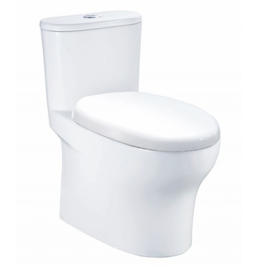 Bồn cầu 1 khối Caesar CD1394 men chống bám, nắp êm