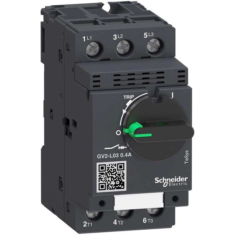 CB bảo vệ động cơ loại từ nhiệt GV2L 400/415W 0.18, 8A Schneider GV2L04