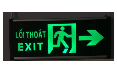 Đèn exit 2 mặt Kentom Người chạy sang phải, super led, 3W