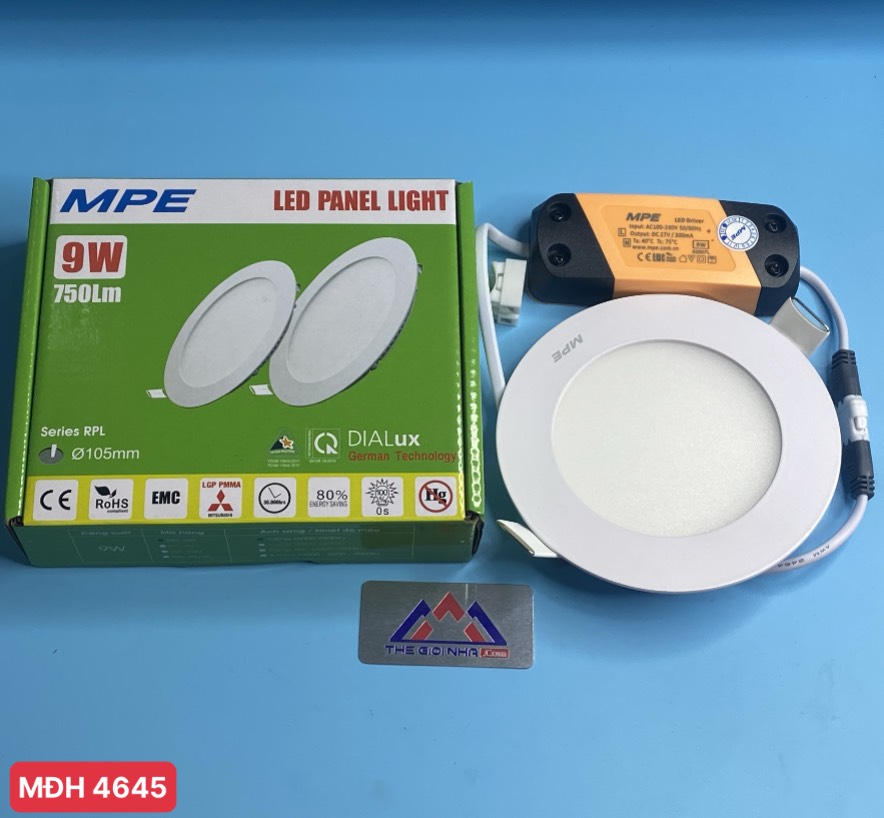 Đèn LED Panel Âm Trần Tròn 9W MPE RPL-9ST – Ánh Sáng Trắng, Khoét Lỗ Ø105mm