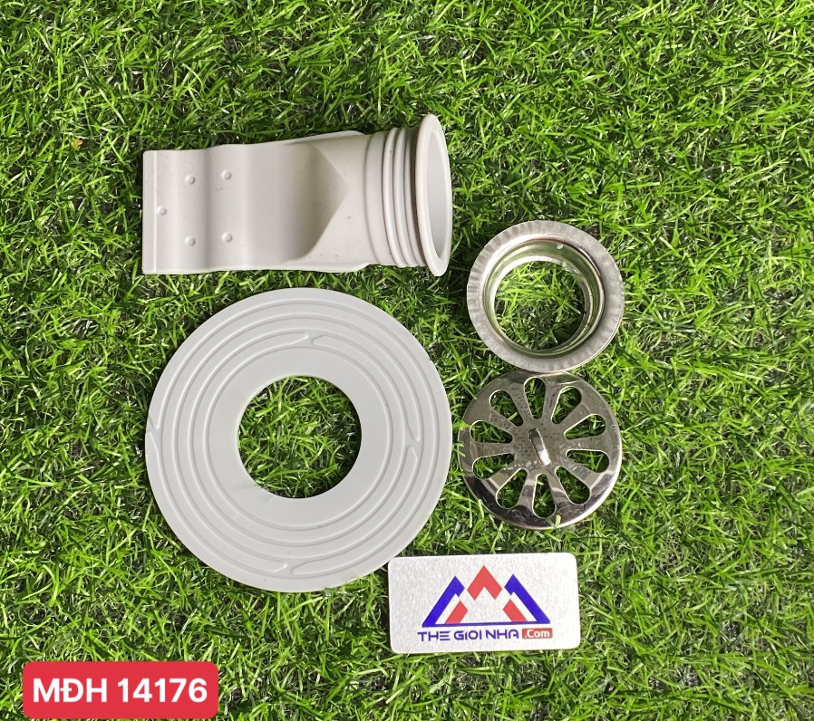 Phễu silicone ngăn mùi loại J (KT 41-99mm) nắp Inox, chống trào
