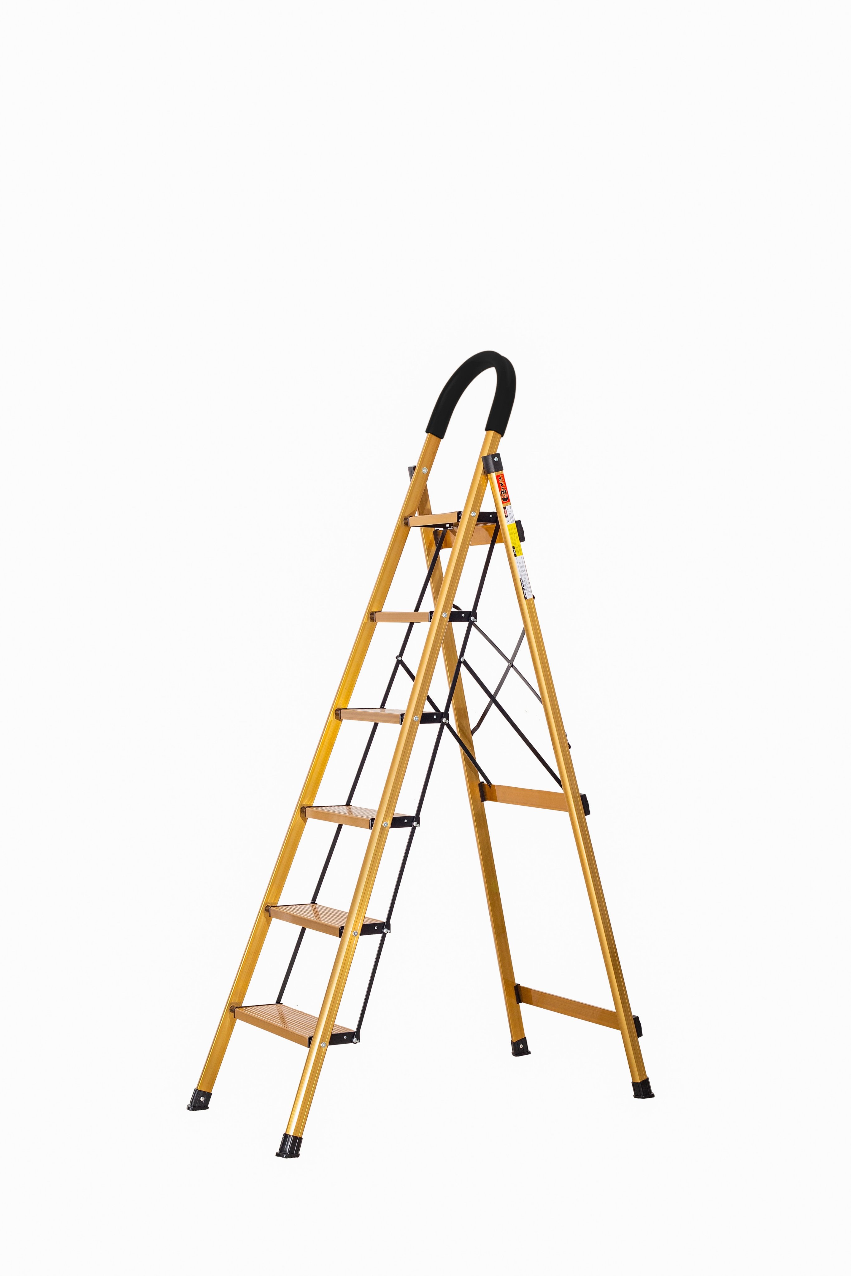 Thang nhôm căn hộ 7 bậc - màu vàng Camel CAM-CH07V, chiều cao mở 2100 mm, chiều cao thu gọn 2300mm