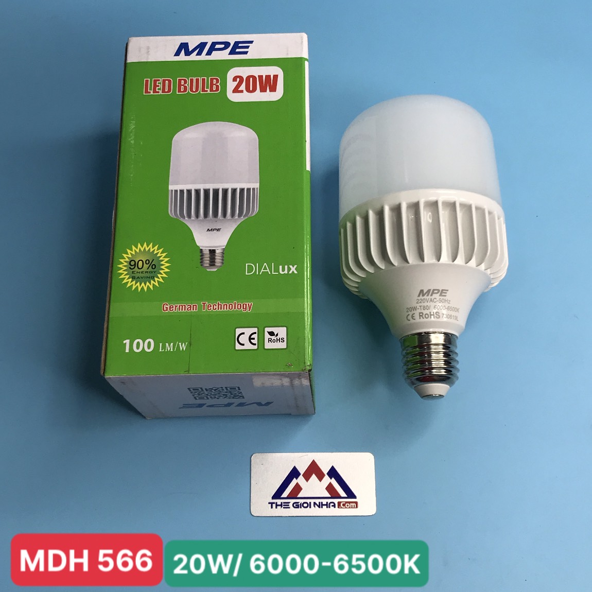 Bóng đèn Led Bulb trụ nhôm 20W MPE LB-20T, ánh sáng trắng