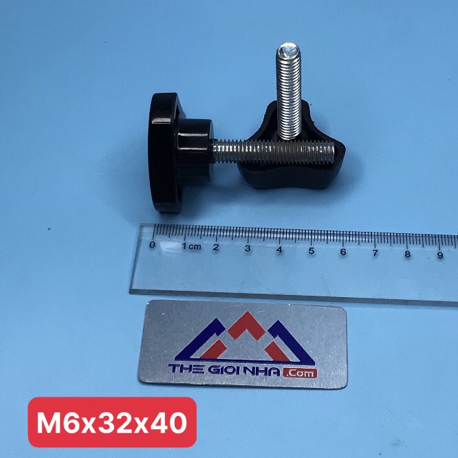 Bu lông núm vặn nhựa M6x32x40mm