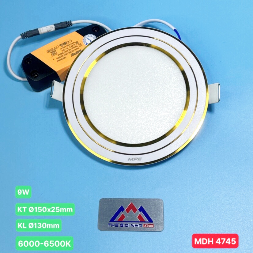 Đèn LED Panel Âm Trần Tròn 9W MPE RPL-9T/G – Ánh Sáng Trắng, Khoét Lỗ Ø130mm