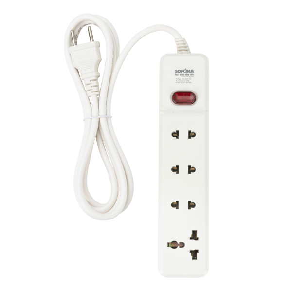 Ổ cắm lõi sứ chống cháy Sopoka 4M2-5, dây 4.5m