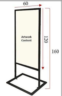 Standee khung sắt 60×160cm