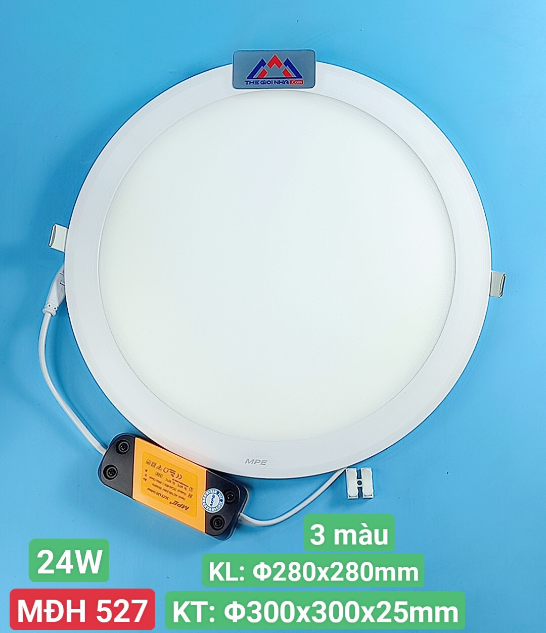 Đèn LED Panel Âm Trần Tròn 24W MPE RPL-24/3C – 3 Chế Độ Màu, Khoét Lỗ Ø280mm