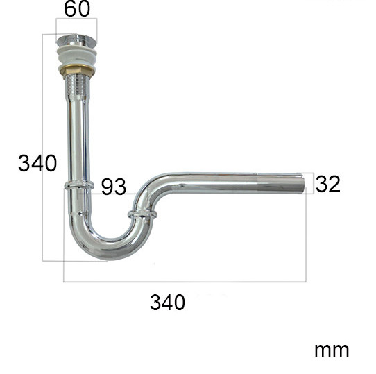 Bộ xi phông ống xả lavabo inox 60mm bền đẹp, chống gỉ, thoát nhanh