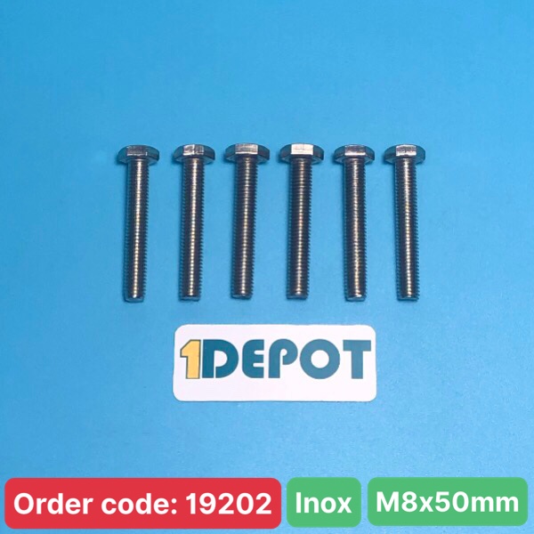 Bu lông lục giác ngoài Inox M8x50