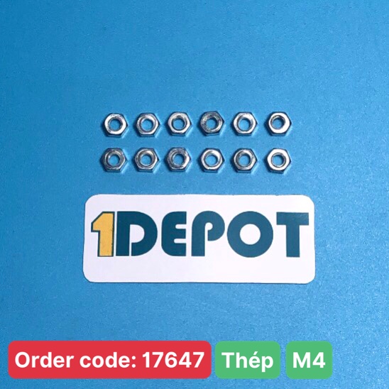 Đai Ốc (Con Tán) Đầu Lục Giác M4 Thép Mạ, Gói 100gram (~150 con)