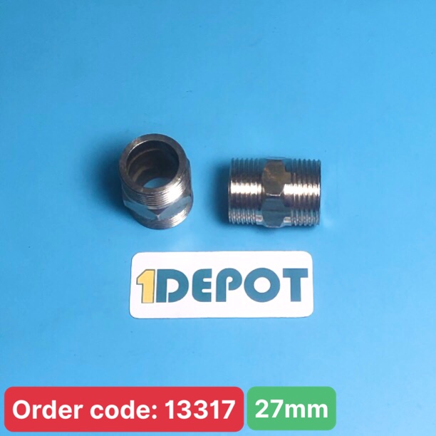 Kép ren Ø27 Inox 304 , nối thẳng hai đầu ren ngoài bền chắc