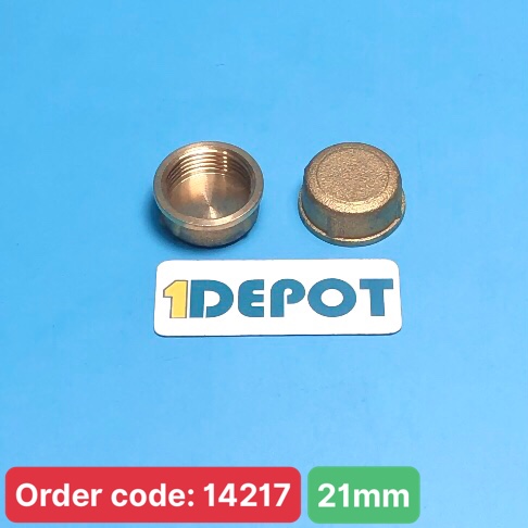 Nắp khóa bịt đầu ren trong Ø21 đồng thau