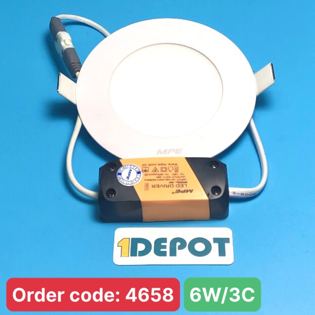 Đèn LED Panel Âm Trần Tròn 6W MPE RPL-6/3C – 3 Chế Độ Màu, Khoét Lỗ Ø105mm