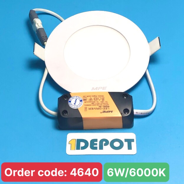 Đèn LED Panel Âm Trần Tròn 6W MPE RPL-6T – Ánh Sáng Trắng, Khoét Lỗ Ø105mm