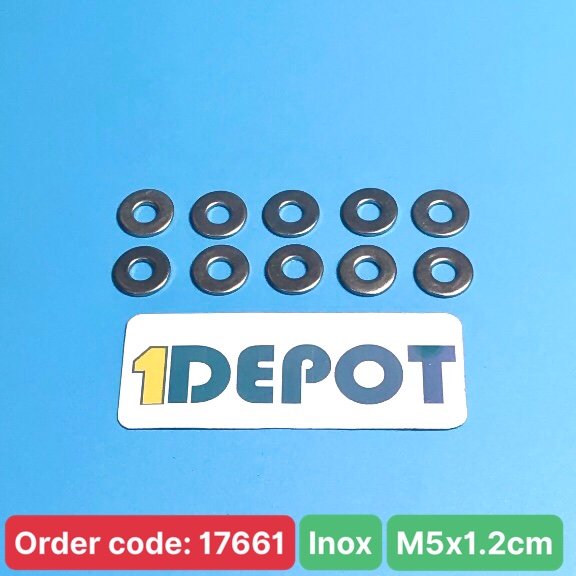 Vòng đệm, long đền phẳng Inox loại mỏng 5F 5x1.2cm
