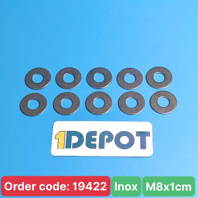 Vòng đệm, Long đền phẳng Inox loại mỏng 8F, 8x1.0cm